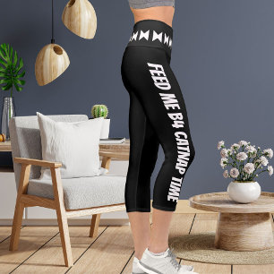 Leggings Capri Animaux de compagnie personnalisés Blanc Noir Gril