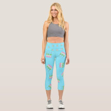 Anime Blue Pastel Dango Capris haut taille