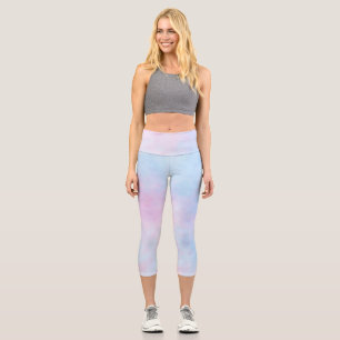 Leggings Capri Aquarelle Dreamy Rose bleu turquoise