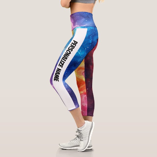 Leggings Capri Aquarelle fumée PERSONNALISER (Gauche)