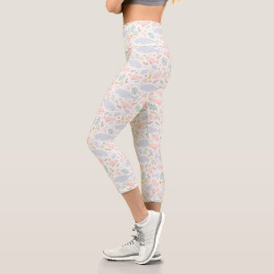 Leggings Capri Aquarelle Narwhal et Motif de phoque
