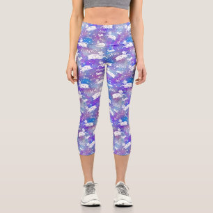 Leggings Capri Aries Ram Constellation Étoiles Anniversaire Motif