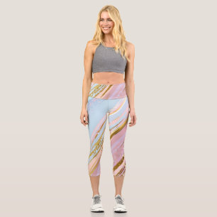 Leggings Capri Arrière - plan rose texturé