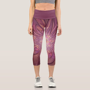 Leggings Capri Art Abstrait Floral Fractal