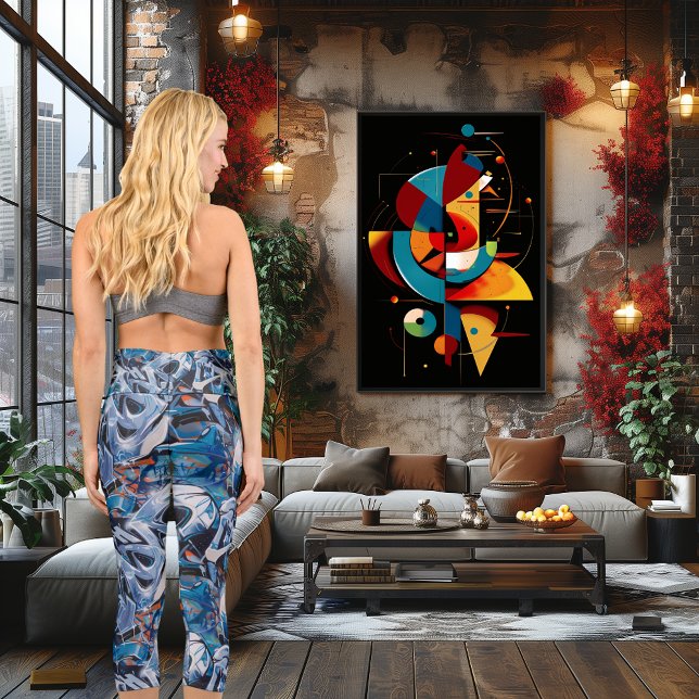 Leggings Capri Art graffiti bleu frais - Conception artistique dy (Créateur téléchargé)