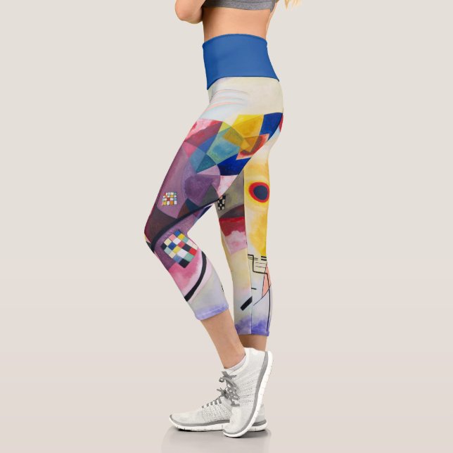 Leggings Capri Art moderne Abstrait Kandinsky Jaune Rouge Bleu (Gauche)