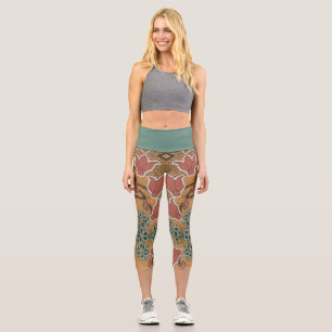 Leggings Capri Art nouveau Cyclamen floral élégant Eugene Grasset