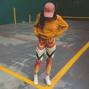 Leggings Capri Art tribal aztèque
