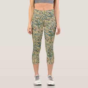 Leggings Capri Art vintage de Walter Crane représentant un ara et
