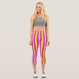 Leggings Capri Artdeco rose Jaune Artdeco Arc-en-ciel rayures