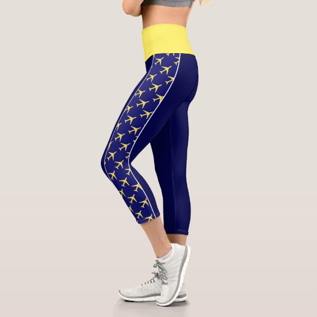 Leggings Capri Avion Pale Jaune Aviation Fly Airways (Gauche)