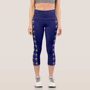 Leggings Capri Avion Pale Jaune Aviation Fly Airways