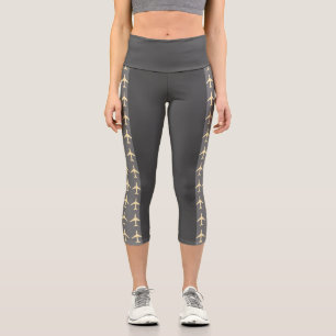 Leggings Capri Avion Pale Jaune Aviation Fly Airways