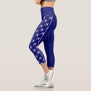 Leggings Capri Avion White Avion Aviation Fly Airways