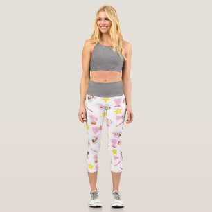 Leggings Capri Baguette Magique Joliment Fée Des Dents Dents Blan