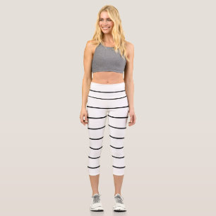 Leggings Capri Bandes noires et blanches