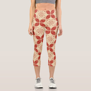 Leggings Capri Batik Kawung, Motif indonésien, javanais, ethnique