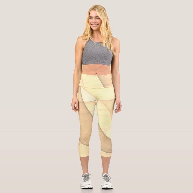 Leggings Capri Beau Art Décor Géométrique Abstrait (Recto)