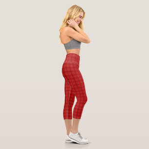 Leggings Capri Beau Motif Holiday Red Circles