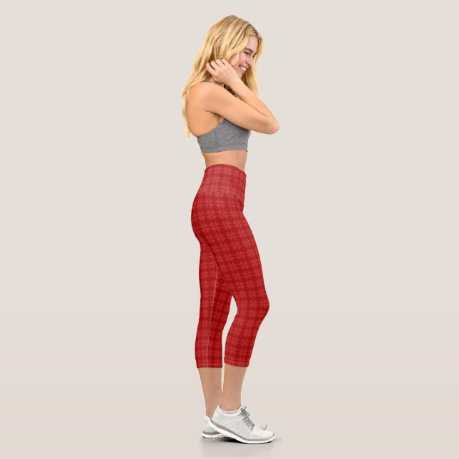 Leggings Capri Beau Motif Holiday Red Circles (Droite)