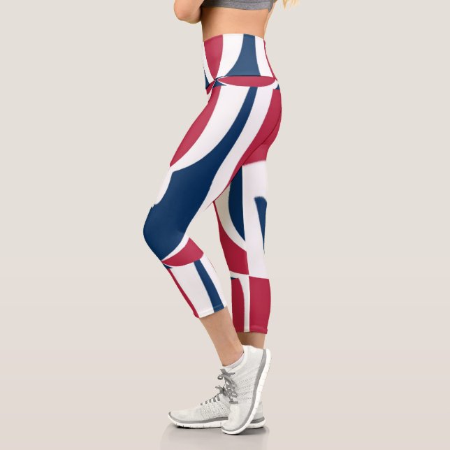 Leggings Capri Beau week-end bleu rouge blanc maison (Gauche)