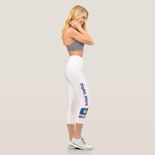 Leggings Capri Belize Drapeau Bélizien Personnalisé 