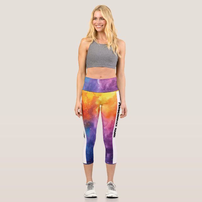Leggings Capri Belle aquarelle PERSONNALISER (Recto)