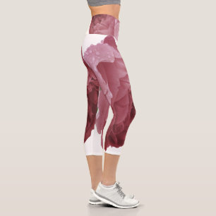Leggings Capri Belle rose avec une grande couleur rose et gouttes