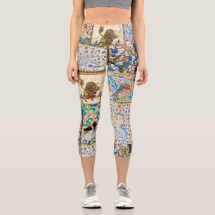 LEGGINGS CAPRI BESTIAIRE MÉDIÉVAL JOUER DES INSTRUMENTS MUSICAU