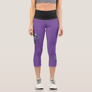 Leggings Capri Bien-être animal - silhouette d'éléphant fractale