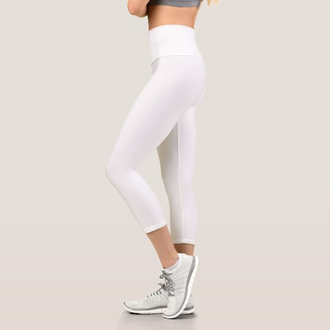 Leggings Capri blanc haute taille élégant pour act (Gauche)