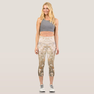 Leggings Capri Blanc Noir minimaliste Fleur Field Autosoins