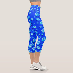 Leggings Capri Bleu Huile Peint Pelouse Bowls Capri Leggings,