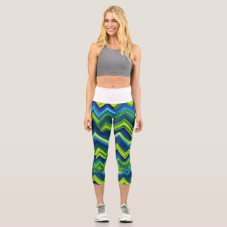 Leggings Capri bleu n vert