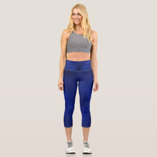 Leggings Capri Bleu Profond Pour Correspondre Henna Mandala Débar