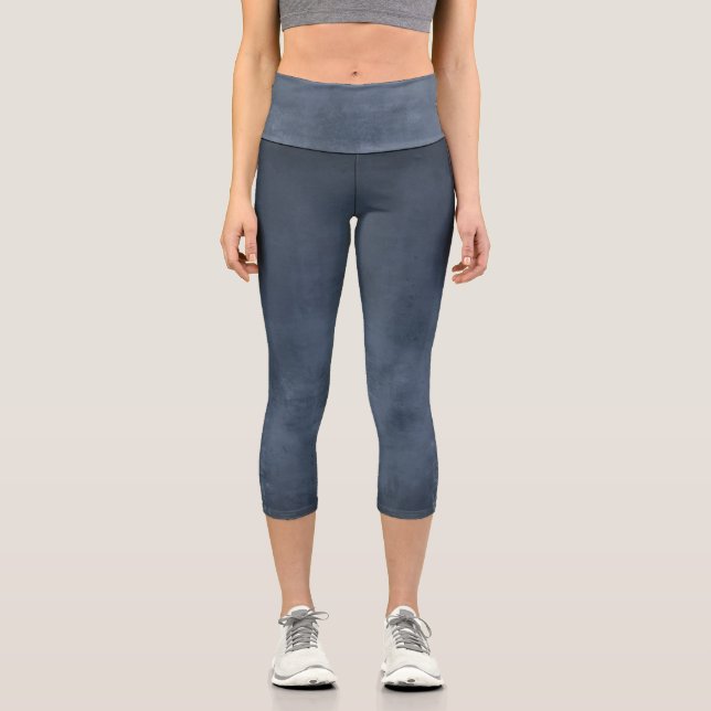 Leggings Capri Bleu Rustique Abstrait (Recto)