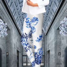 Capri Bleu Vintage Botanique Floral Leonbience