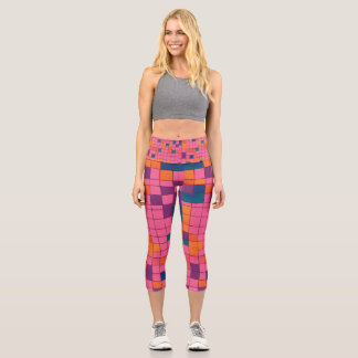 Leggings Capri Blocage rouge