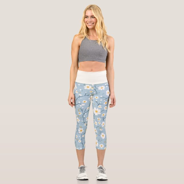 Leggings Capri Blue Blossom Breeze Daisy (Recto)
