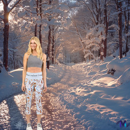 Leggings Capri Boho Chic été Floral - Whimsical et coloré