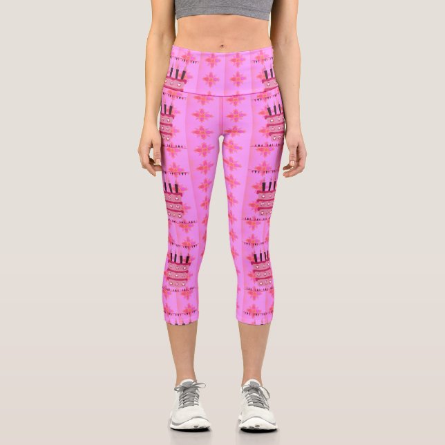 Leggings Capri Bonne Anniversaire Meilleurs voeux (Recto)