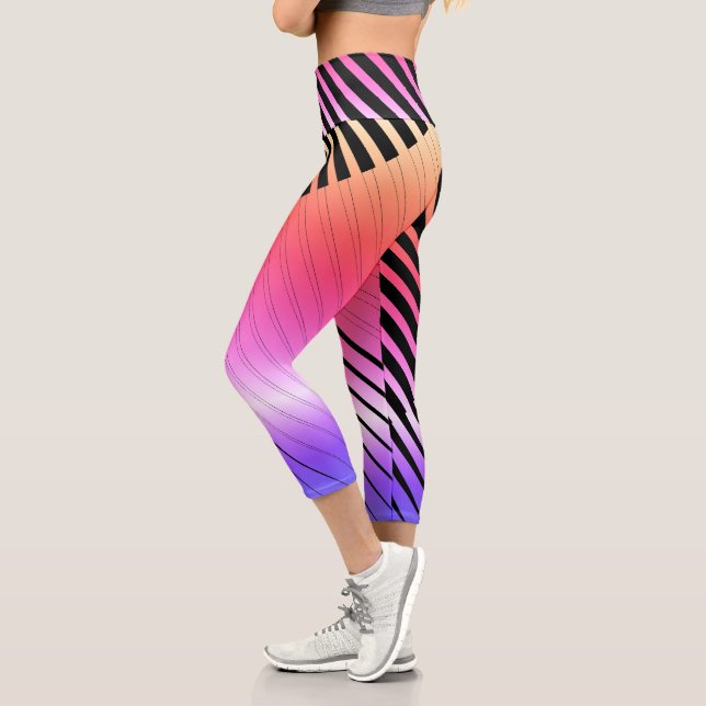 Leggings Capri Bright Ombre Géométrique (Gauche)