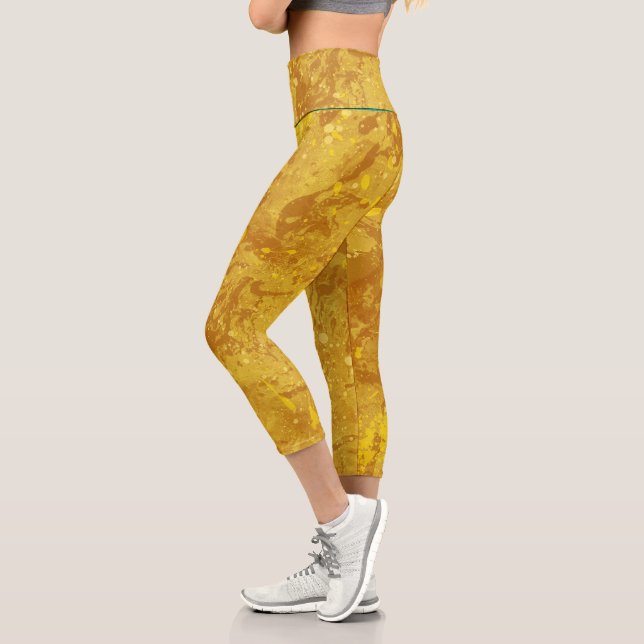 Leggings Capri Bronze d'or tout-en-haut Capris (Gauche)