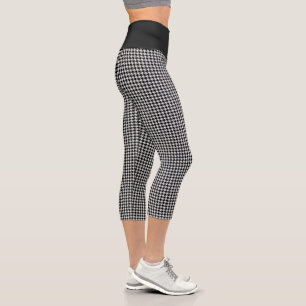 Leggings Capri Buffle noir et blanc plaqué Capris haut taille