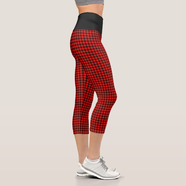 Leggings Capri Buffle noir rouge plaqué Capris haut taille (Droite)