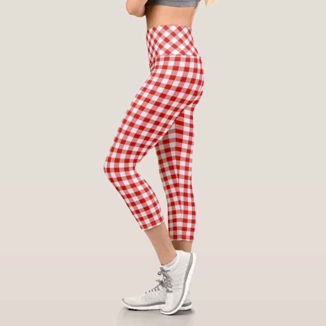 Leggings Capri Buffle rouge et blanc plaqué (Gauche)