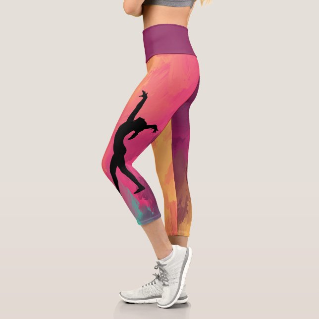 Leggings Capri Cadeau Gymnastique personnalisée | Ajouter Votre N (Gauche)