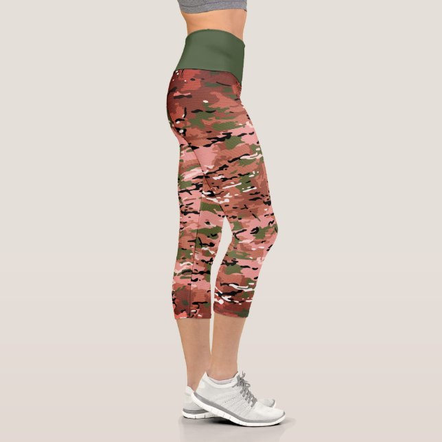 Leggings Capri Camo vert Burnt Amber tendance (Droite)