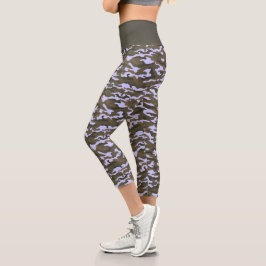 Leggings Capri Camouflage Camouflage bleu de Periwinkle