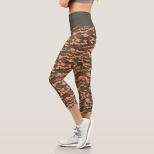 Leggings Capri Camouflage de corail mignon